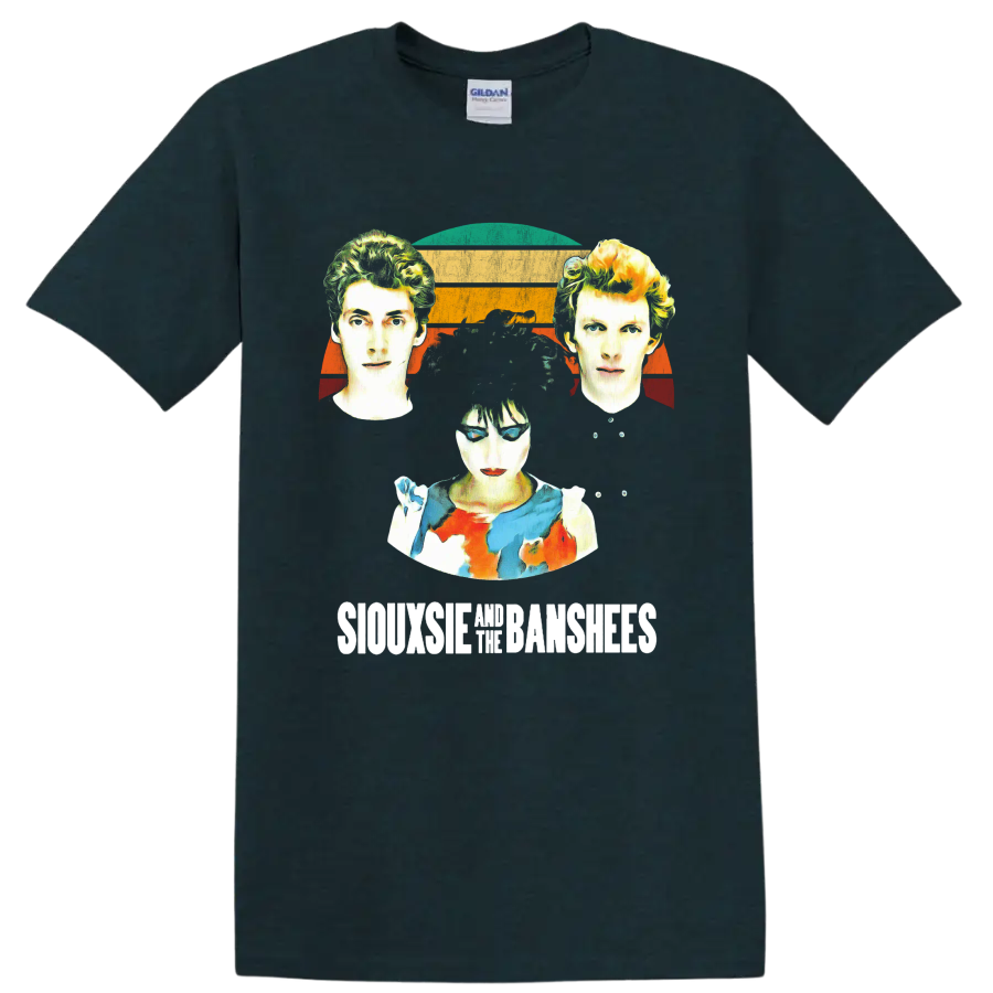 Siouxsie and the Banshees punk rock portrait graphic print on a Midnight (Green) T Shirt