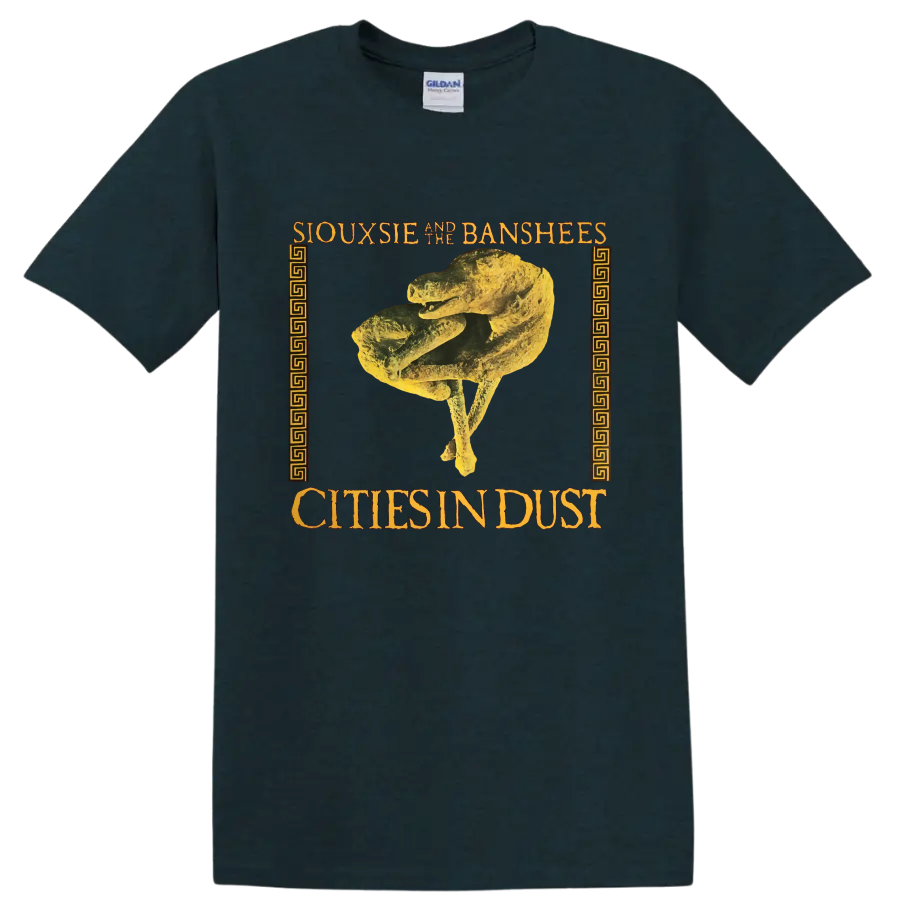 Siouxsie and the Banshees Cities in Dust gothic skeletal graphic print on a Midnight (Green) T Shirt