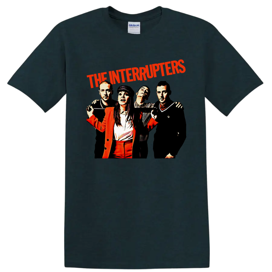 The Interrupters punk rock band graphic with red lettering and four performers on a Midnight (Green) T Shirt