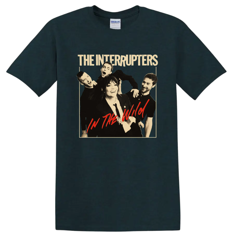 The Interrupters punk rock band portrait with In the Wild text on a Midnight (Green) T Shirt