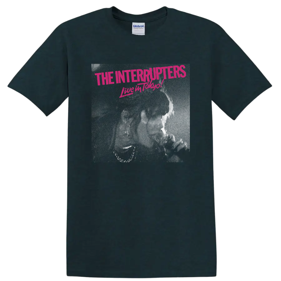 The Interrupters Live in Tokyo distressed magenta punk rock typography on a Midnight (Green) T Shirt