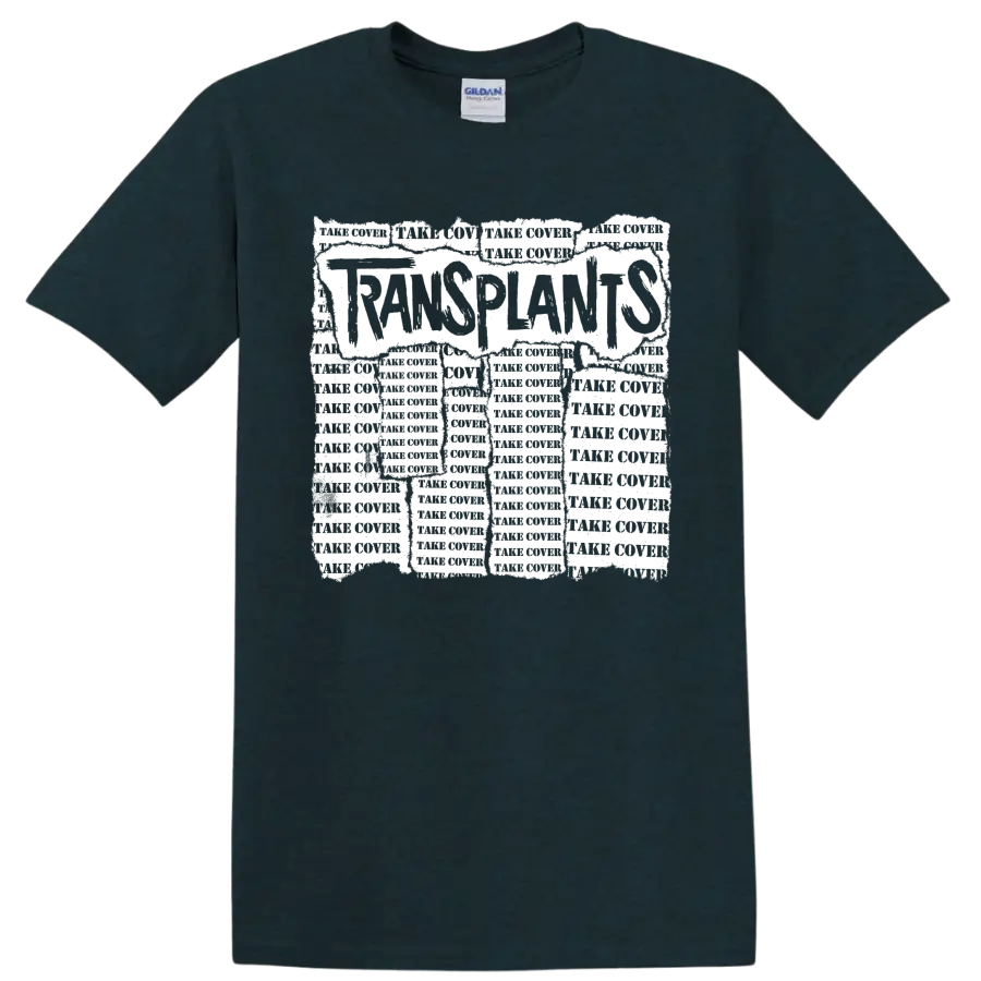 Transplants punk rock band logo graphic on a Midnight (Green) T Shirt