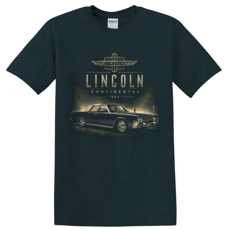 1964 Lincoln Continental vintage classic car graphic print on a Midnight (Green) T Shirt