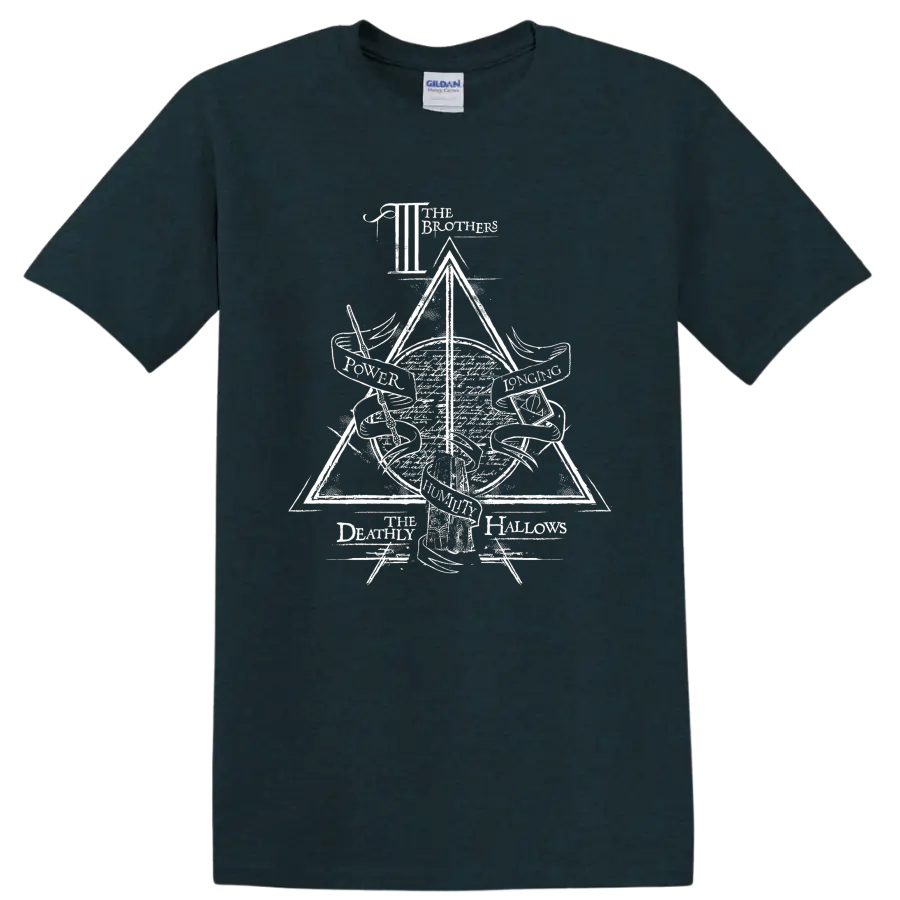 Harry Potter Prisoner of Azkaban stag Patronus triangle graphic print on a Midnight (Green) T Shirt