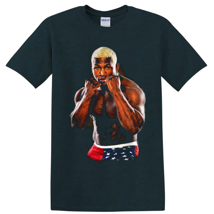 Kevin Randleman The Monster MMA fighter portrait in a guarded stance on a Midnight (Green) T Shirt