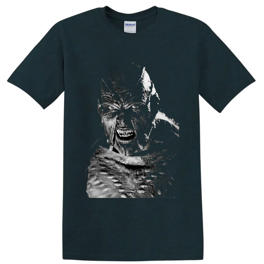 The Creeper from Jeepers Creepers winged monster halftone horror art on a Midnight (Green) T Shirt