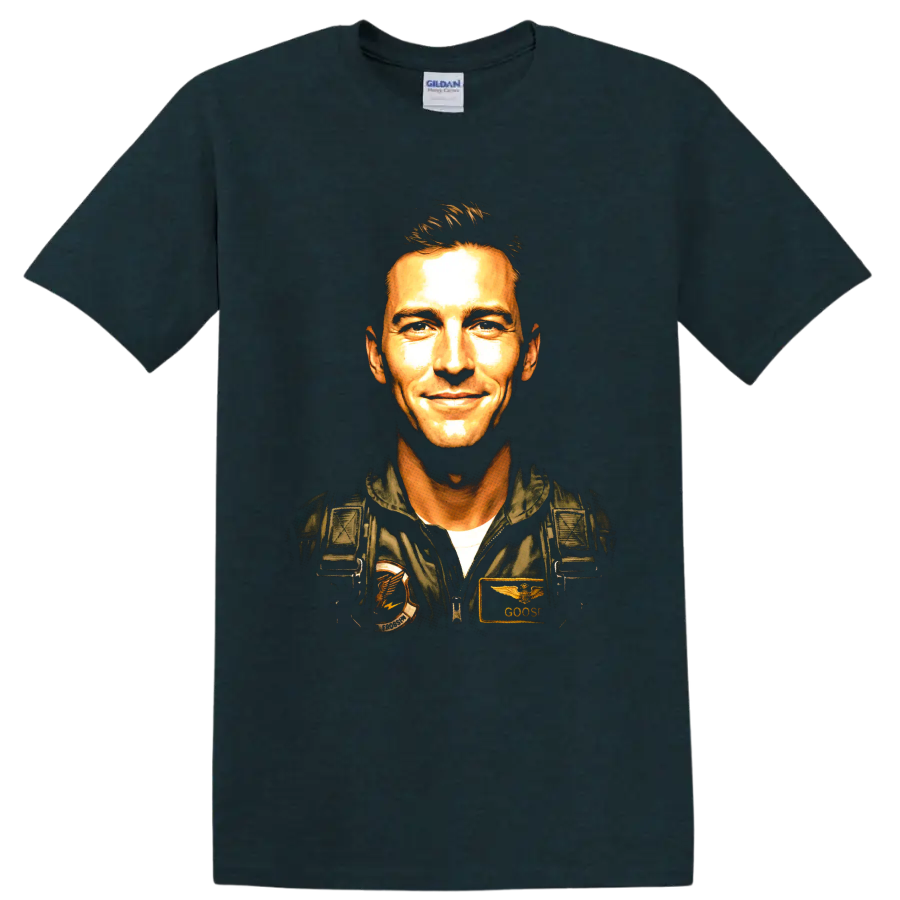Ruben Payback Fitch Jay Ellis aviator portrait graphic on a Midnight (Green) T Shirt