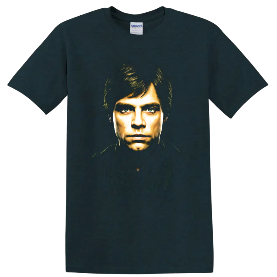 Luke Skywalker portrait graphic print from Star Wars on a Midnight (Green) T Shirt