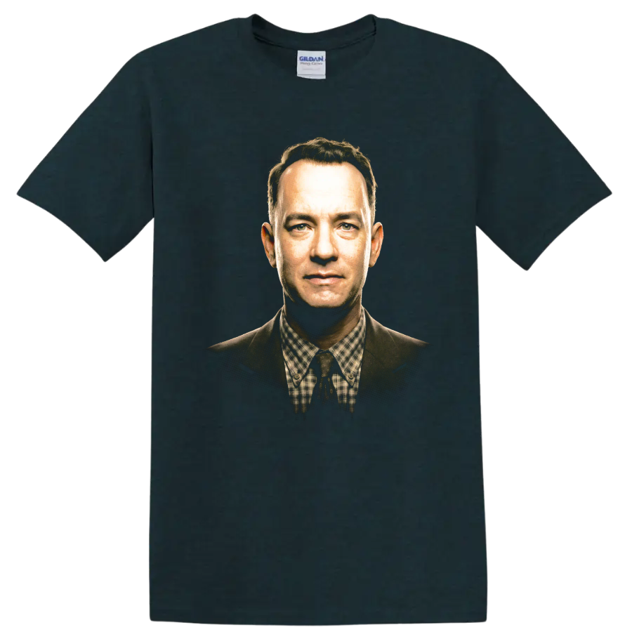 Michael Sullivan portrait from Road to Perdition, cinematic graphic print on a Midnight (Green) T Shirt