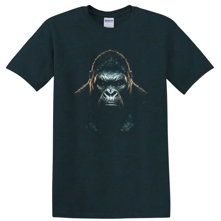 King Kong giant ape dark cinematic portrait graphic print on a Midnight (Green) T Shirt