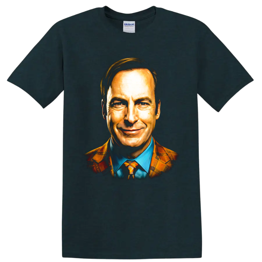 Jimmy McGill Better Call Saul colorful painterly portrait on a Midnight (Green) T Shirt