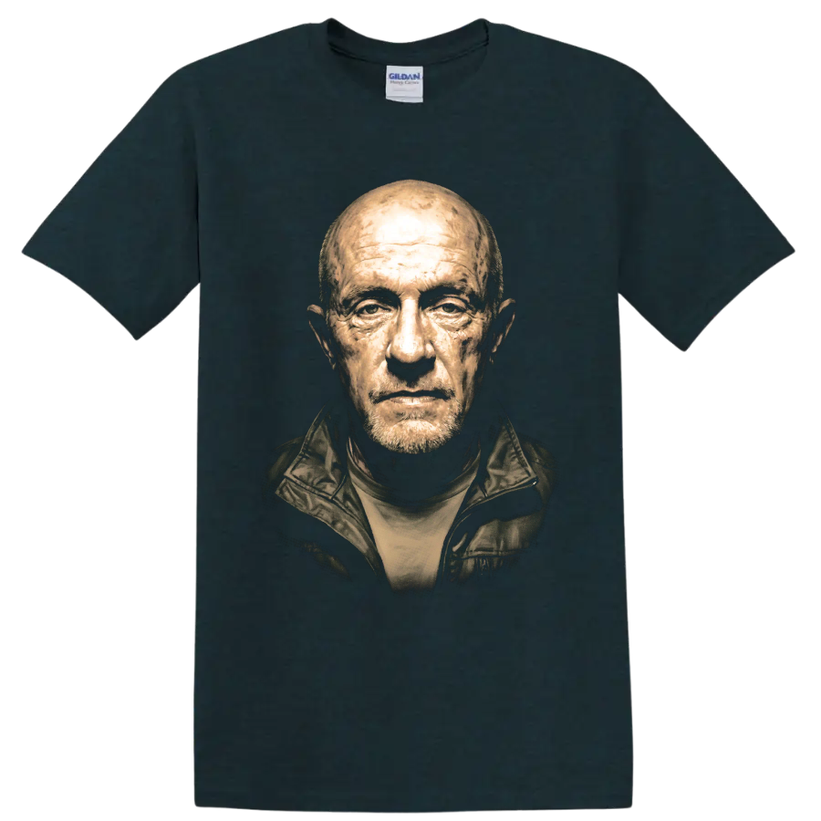 Mike Ehrmantraut sepia-toned portrait graphic print on a Midnight (Green) T Shirt