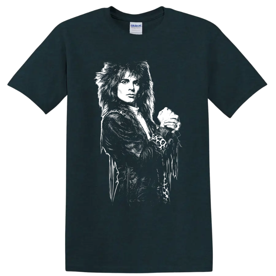 Nikki Sixx Mötley Crüe bassist portrait in high-contrast black-and-white rock art on a Midnight (Green) T Shirt