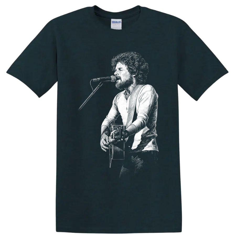 Don Henley Eagles drummer and singer silhouette with drum kit on a Midnight (Green) T Shirt