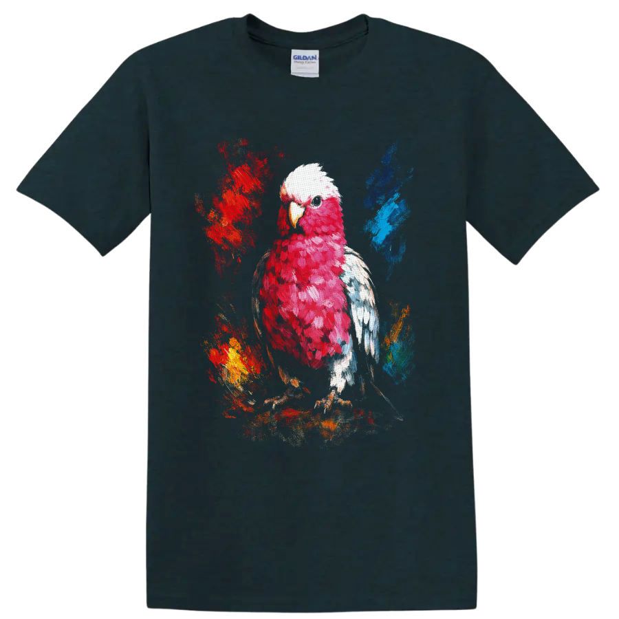 Bald eagle in red, white, and blue painterly paint splash artwork on a Midnight (Green) T Shirt