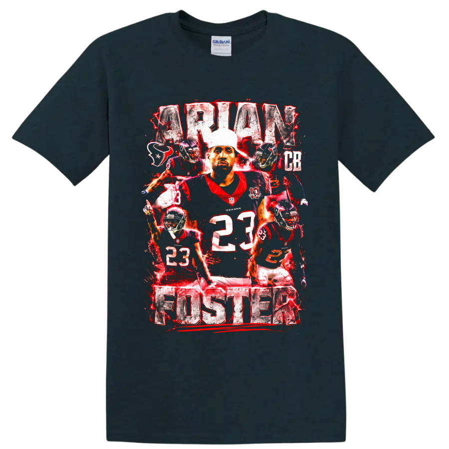 Arian Foster Houston Texans number 23 football collage with distressed ARIAN FOSTER on a Midnight (Green) T Shirt