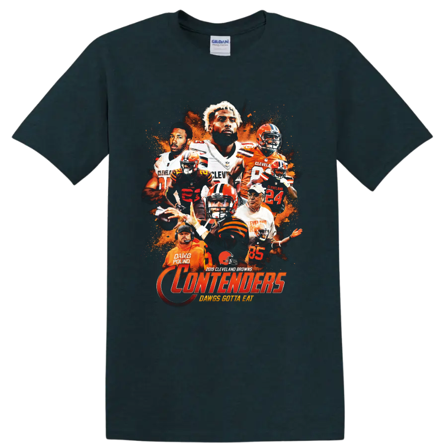 Baker Mayfield and Odell Beckham Jr Cleveland Browns 2019 Contenders collage on a Midnight (Green) T Shirt
