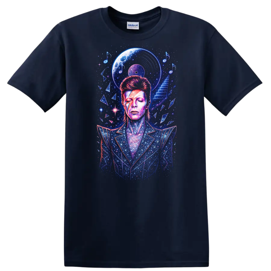 Retro Rock Heavy Metal Album Cover Legend Style T Shirt - Navy (Blue)