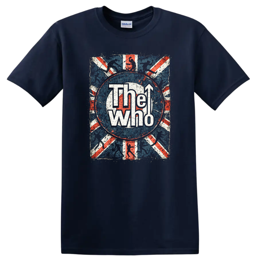 The Who Retro Rock Band Album Cover Style T Shirt - Navy (Blue)