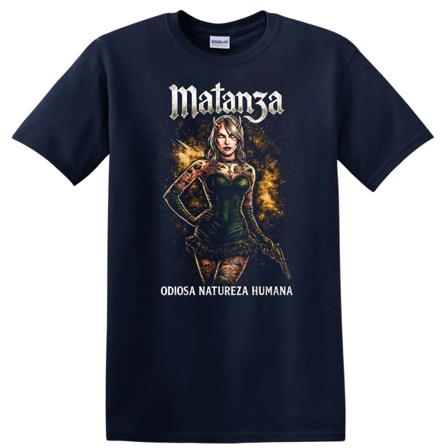 Matanga Retro Metal Album Cover Legend Art T Shirt - Navy (Blue)