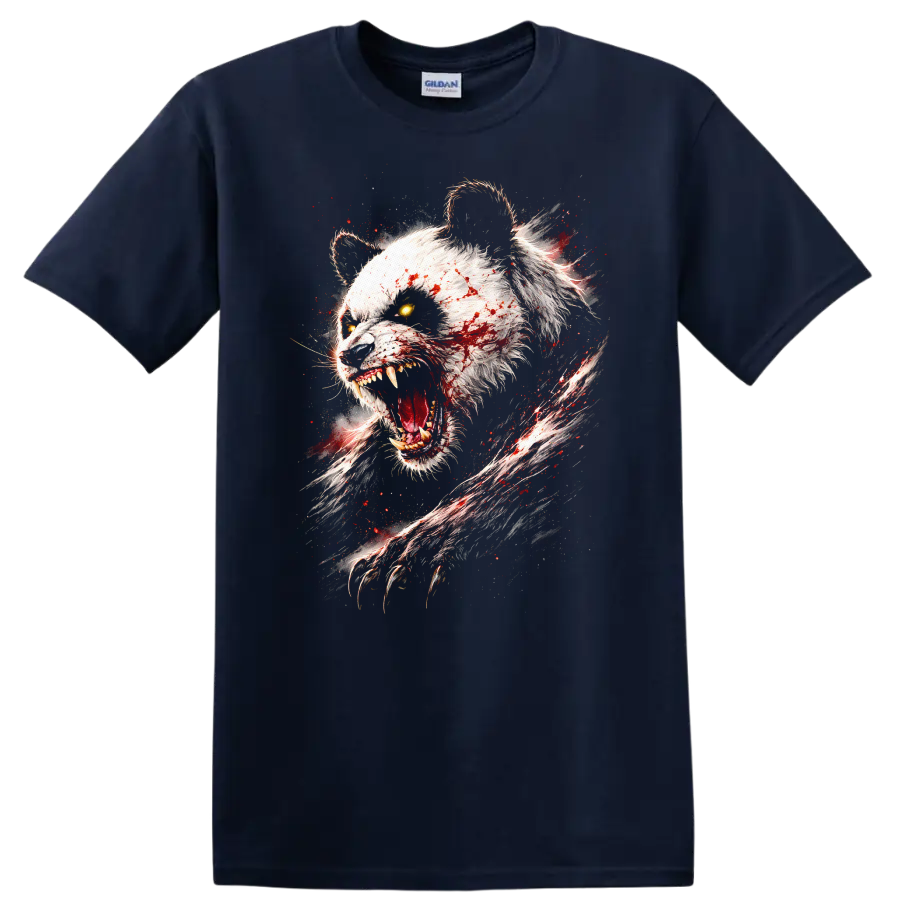 Feral White Bear Rage Splash Graphic T Shirt for Bold Animal Art Fans - Navy (Blue)