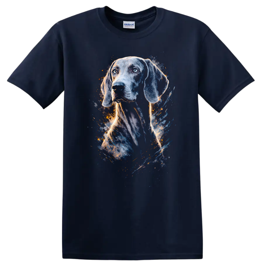 Blue Eyes German Shorthaired Pointer Watercolor Dog T Shirt - Navy (Blue)