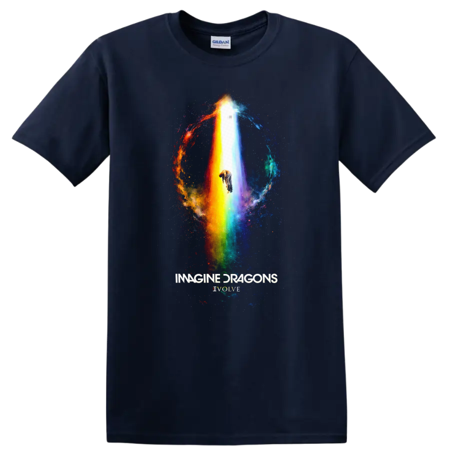 Imagine Dragons Evolve Vintage Classic Rock T Shirt on a Navy (Blue) T Shirt