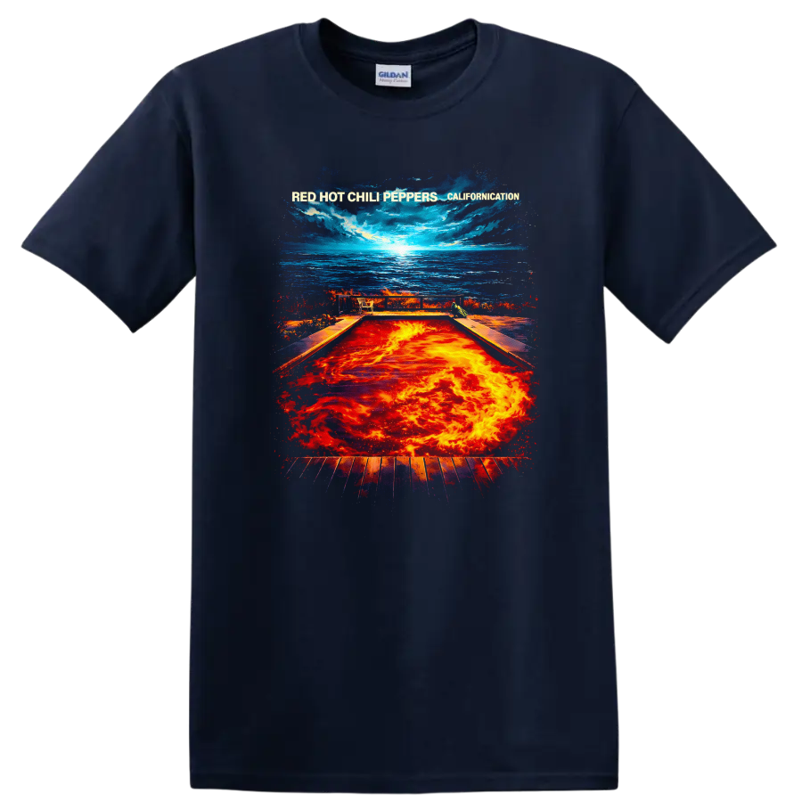 Red Hot Chili Peppers Californication Vintage T Shirt on a Navy (Blue) T Shirt
