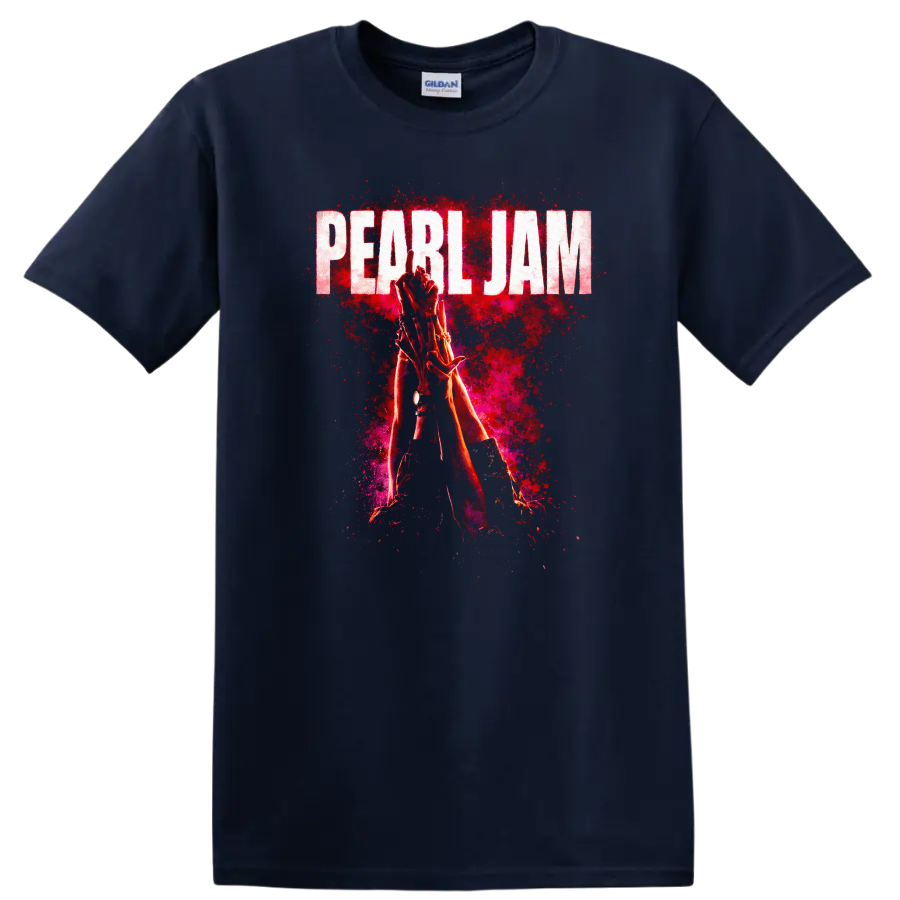 Pearl Jam Vintage Classic Rock T Shirt on a Navy (Blue) T Shirt