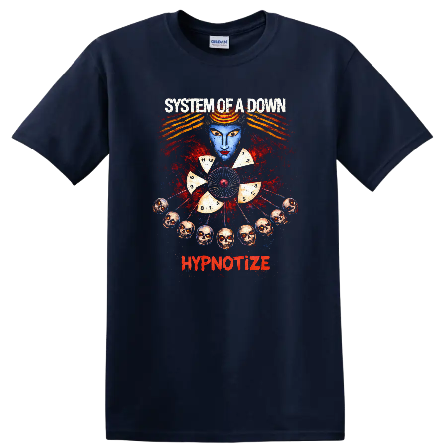 System of a Down Hypnotize Vintage Rock T Shirt - Navy (Blue)