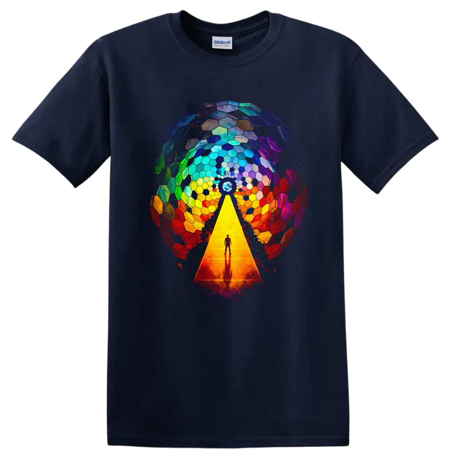 Vintage Classic Rock Album Cover Art Style T Shirt - Navy (Blue)