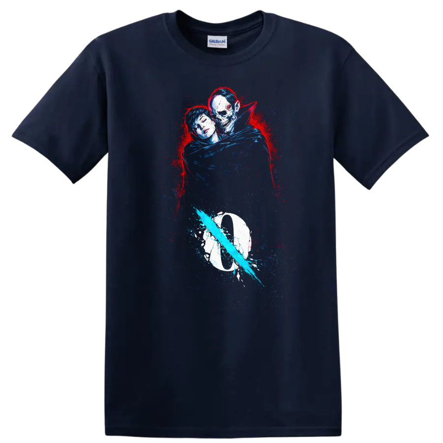 Vintage Classic Rock Album Cover Art Style T Shirt - Navy (Blue)