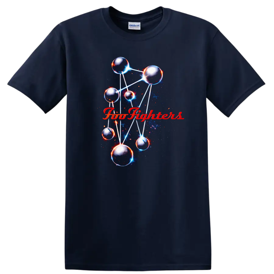 Foo Fighters Vintage Classic Rock Album Cover Art T Shirt - Navy (Blue)