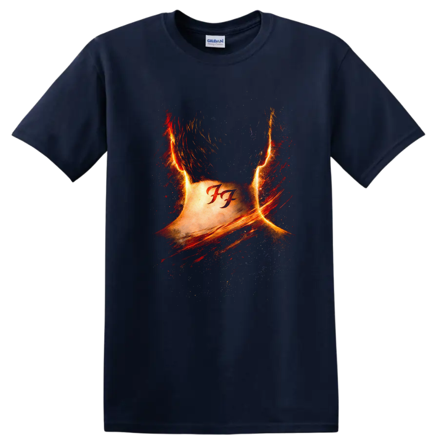 Vintage Classic Rock Album Cover Art Style T Shirt - Navy (Blue)