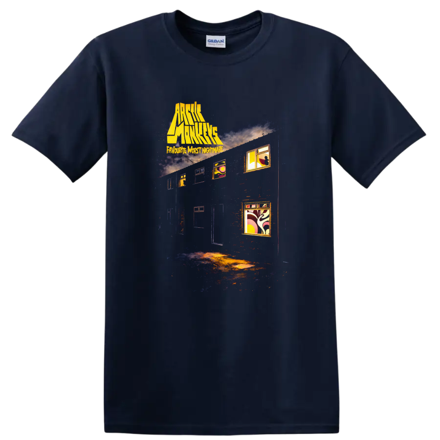 Arctic Monkeys Favourite Worst Nightmare Vintage T Shirt - Navy (Blue)