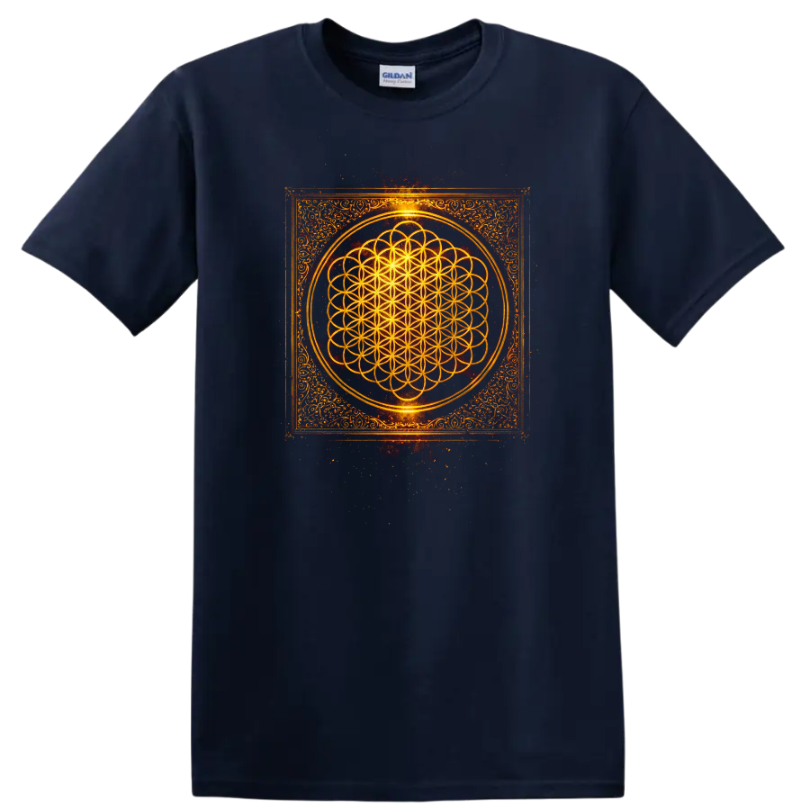 Vintage Classic Rock Album Cover Art Style T Shirt - Navy (Blue)