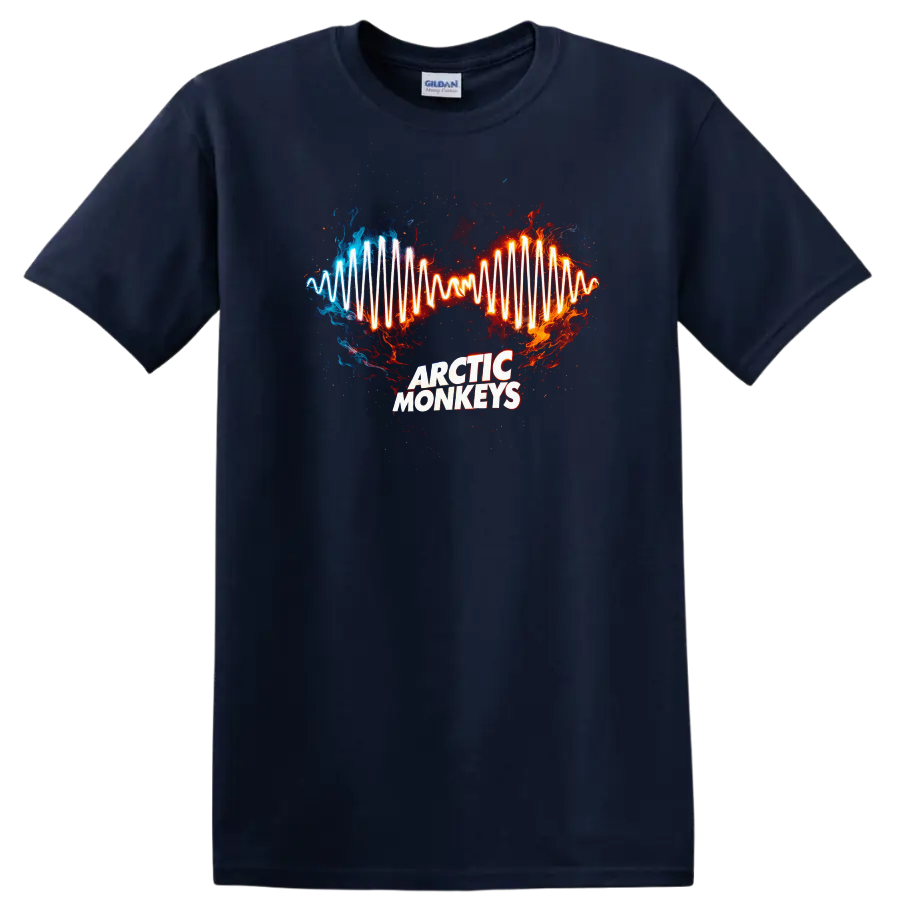 Arctic Monkeys Vintage Classic Rock Album Cover Art T Shirt - Navy (Blue)