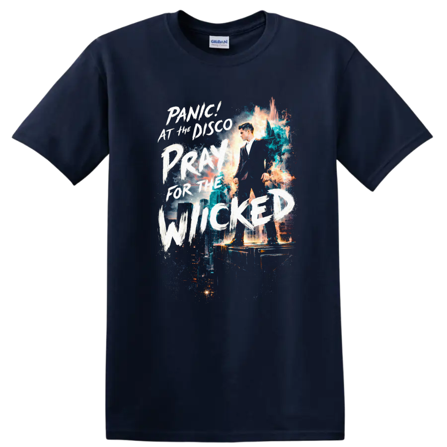 Panic! At The Disco Pray For The Wicked Vintage T Shirt - Navy (Blue)