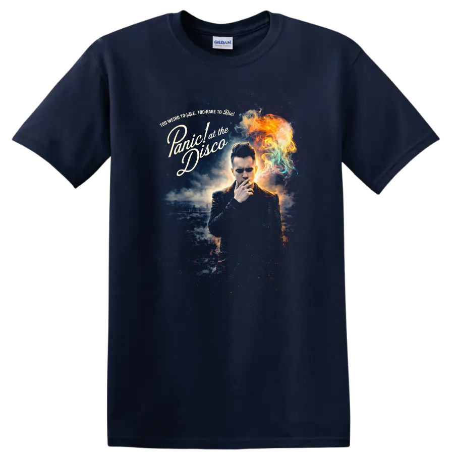 Panic! at the Disco Vintage Classic Rock Album Cover T Shirt - Navy (Blue)