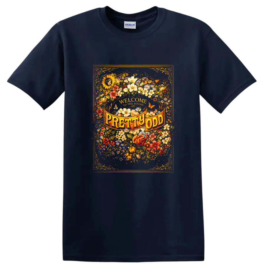 Vintage Classic Rock Album Cover Art T Shirt - Pretty Odd Design - Navy (Blue)
