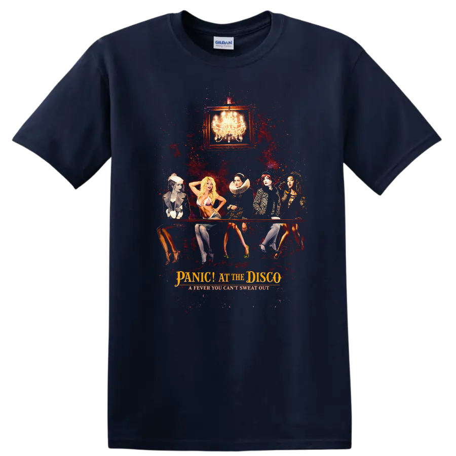 Vintage Classic Rock Album Cover Art Style T Shirt - Navy (Blue)