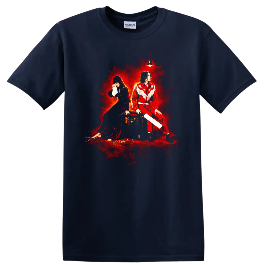 Vintage Classic Rock Album Cover Art Style T Shirt - Navy (Blue)
