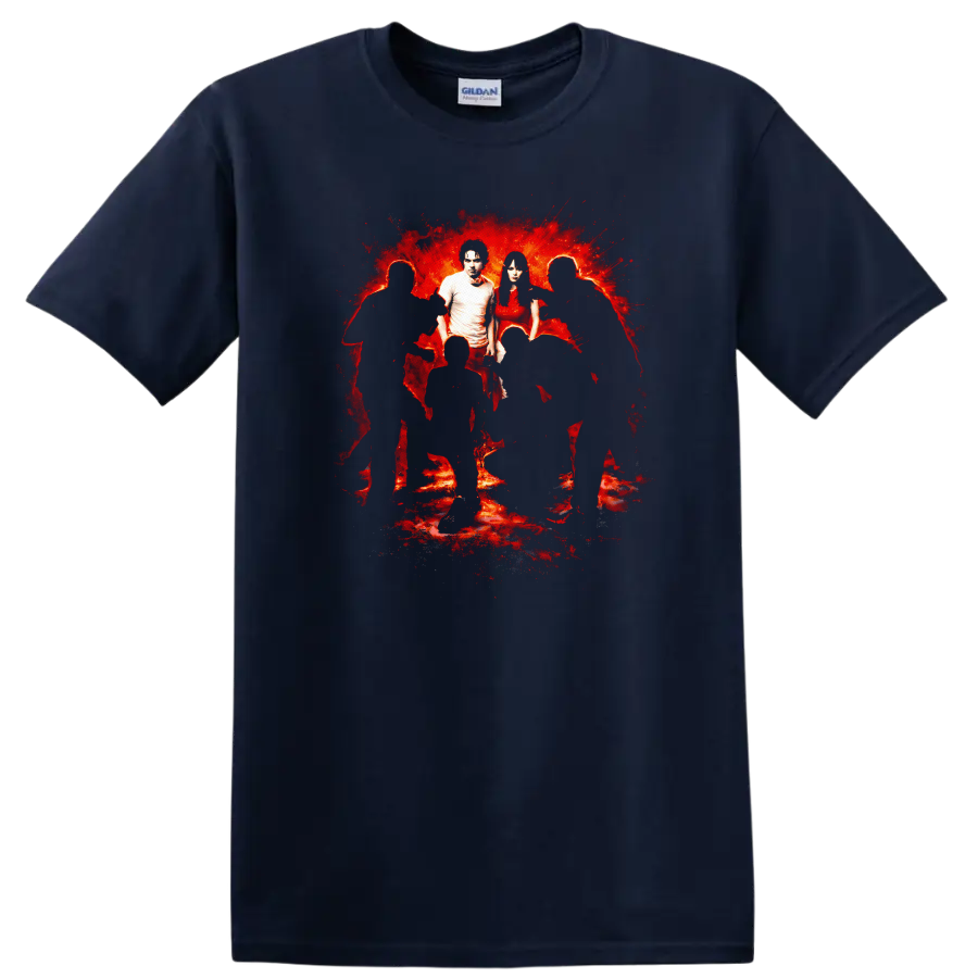 Vintage Classic Rock Album Cover Art Style T Shirt - Navy (Blue)