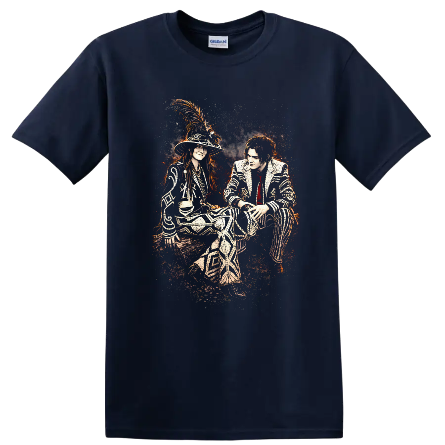 Vintage Classic Rock Album Cover Art Style T Shirt - Navy (Blue)