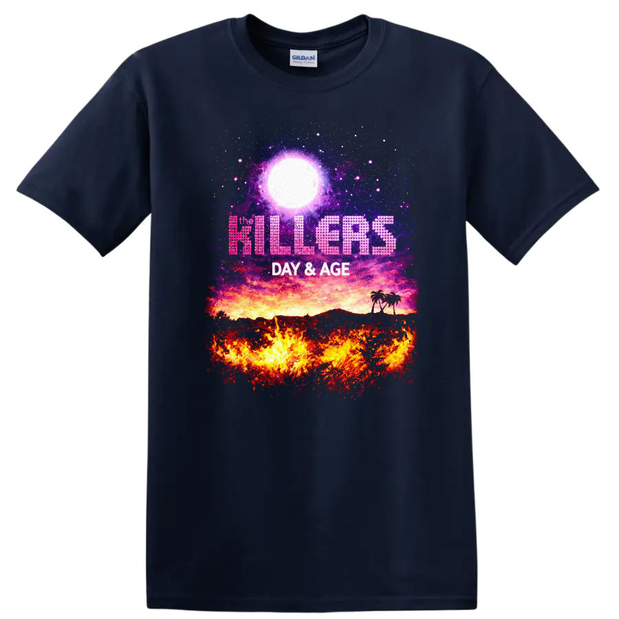 The Killers Day & Age Vintage Classic Rock Album Cover T Shirt - Navy (Blue)