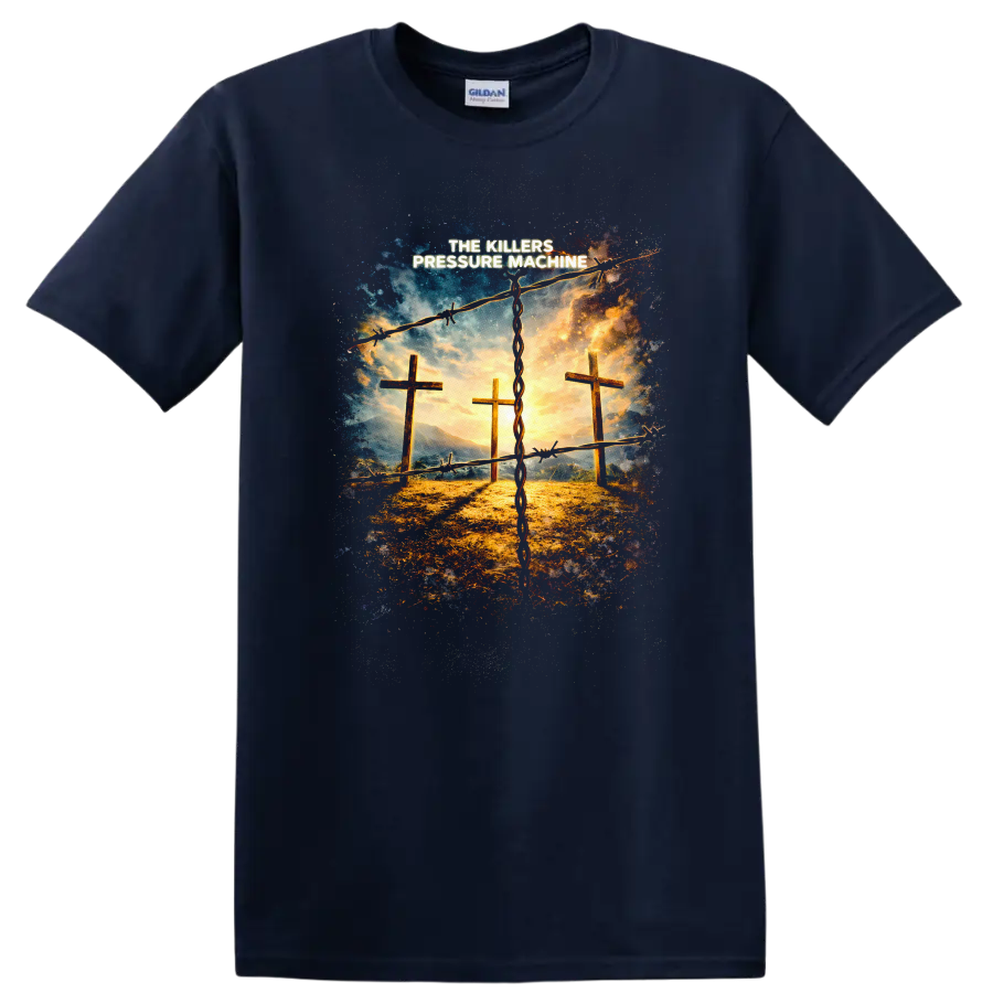 Vintage Classic Rock Album Cover Art T Shirt - Navy (Blue)