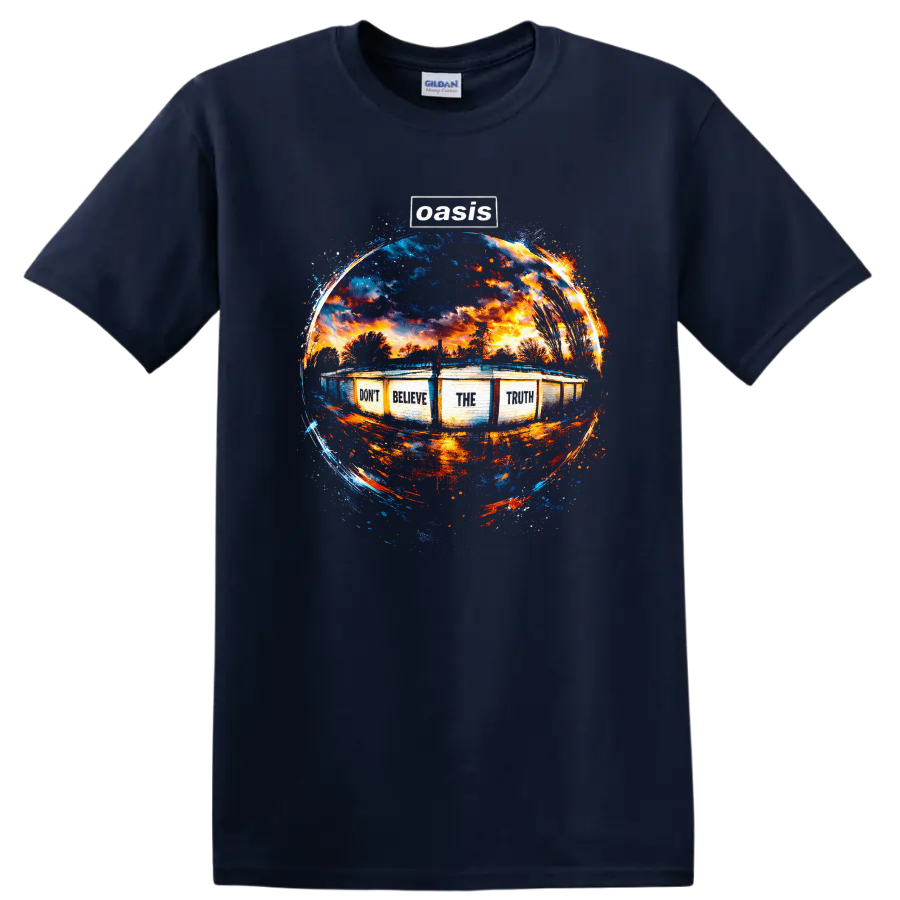 Vintage Classic Rock Album Cover Art Style T Shirt - Navy (Blue)