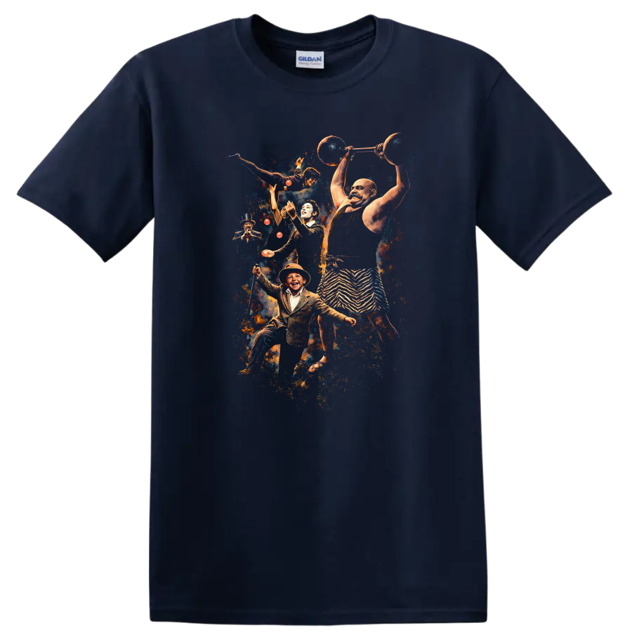 Vintage Classic Rock Album Cover Art Style T Shirt - Navy (Blue)