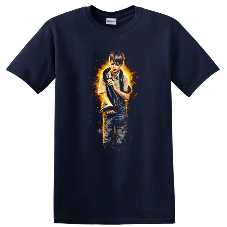 Vintage Classic Rock Album Cover Art Style T Shirt - Navy (Blue)