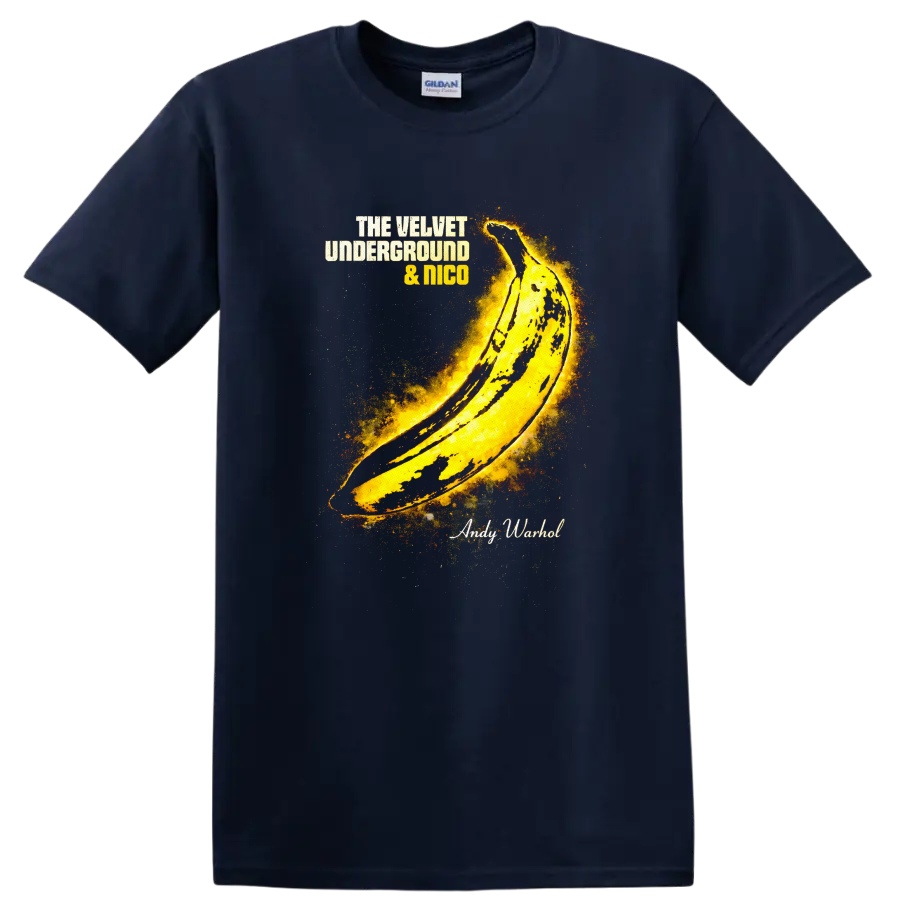The Velvet Underground & Nico Vintage T Shirt - Classic Rock Art - Navy (Blue)